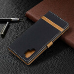 Samsung Galaxy Note 10 Plus stof en leer effect case met riem