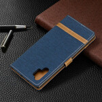 Samsung Galaxy Note 10 Plus stof en leer effect case met riem