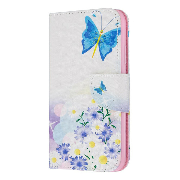 iPhone 11 hoesje beschilderde vlinders en bloemen