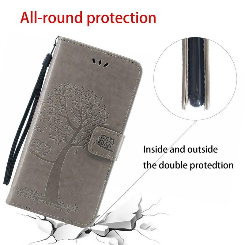 Beschermhoes voor iPhone 11R Boom en Uilen met riem Beschermhoes voor iPhone 11R Boom en Uilen met riem