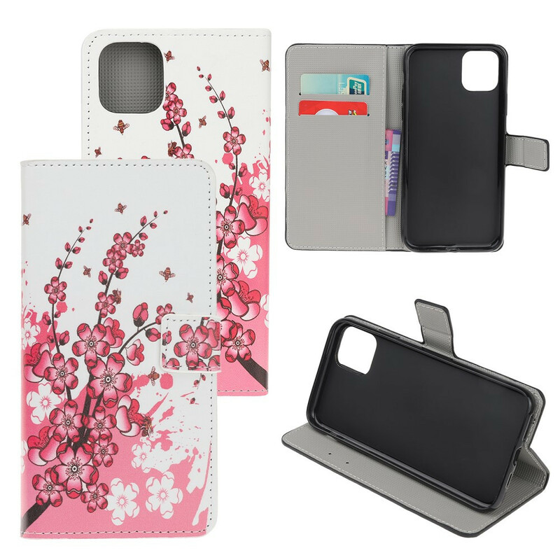 iPhone 11R hoesje met tropische bloemen