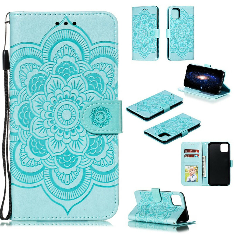Hoesje iPhone 11 Max Volledige Mandala met riem