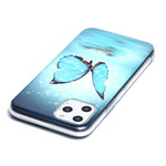 iPhone 11 Vlinder Blauw Fluorescerend Hoesje