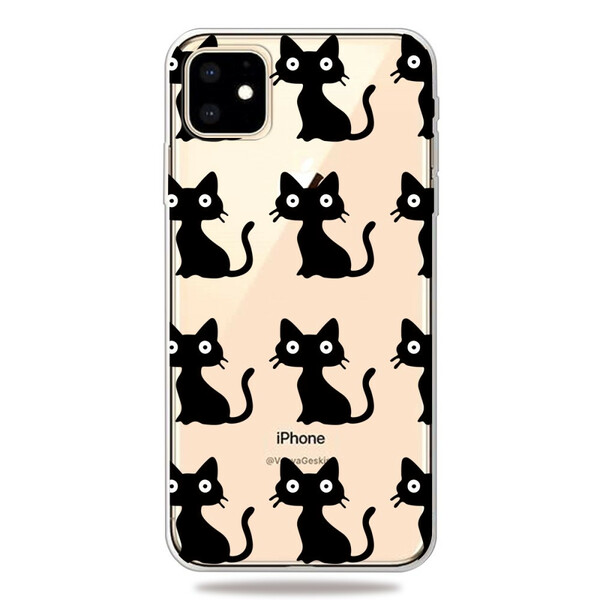 Hoesje iPhone 11 Meervoudige Zwarte Katten