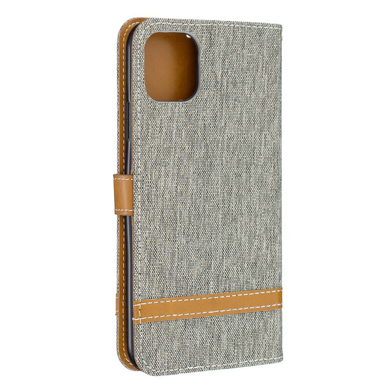 iPhone 11 Pro Max stof en leer effect riem case