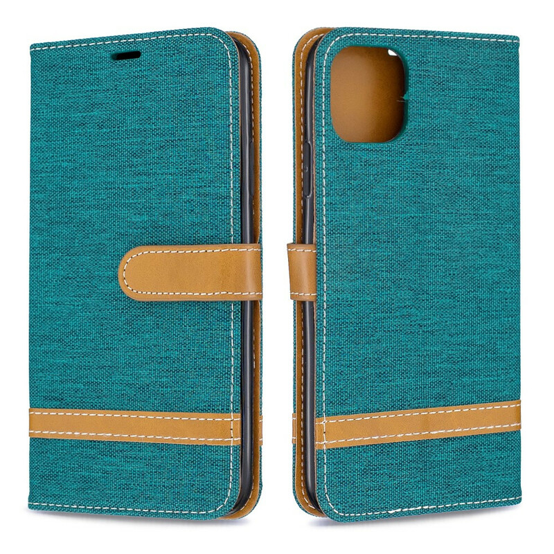 iPhone 11 Pro Max stof en leer effect riem case