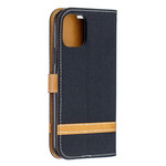 iPhone 11 Pro stof en leer effect riem case