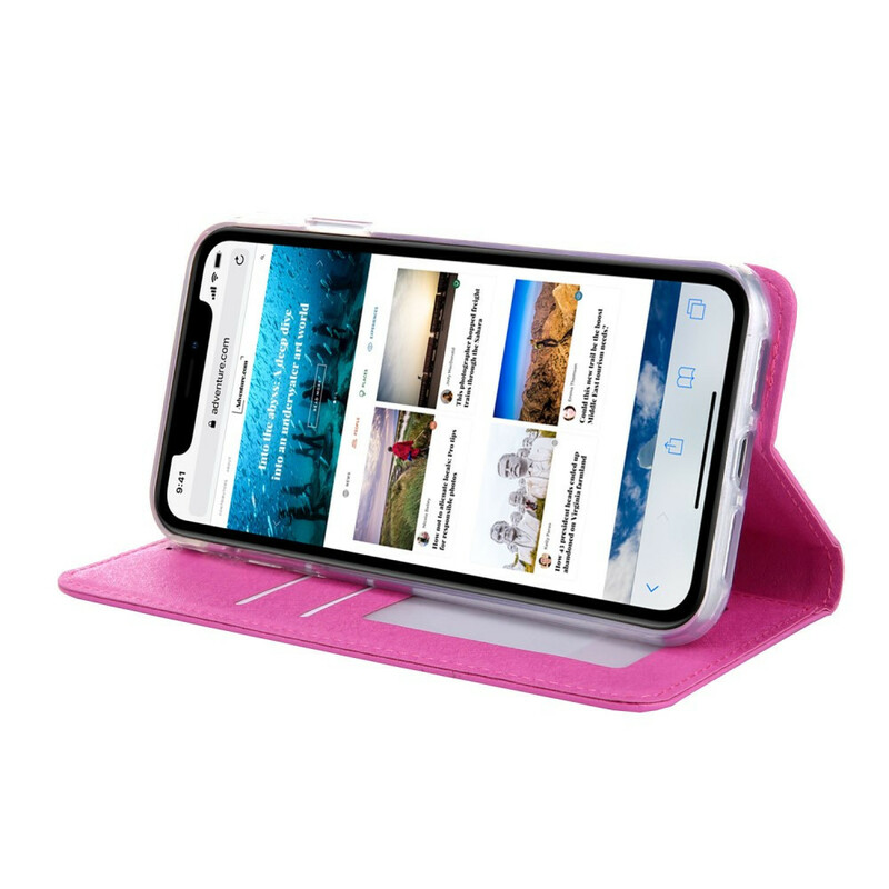 Flip Cover iPhone 11 Leder Effect Zijde