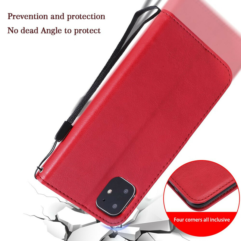 Leder Effect iPhone 11 Hoesje met Koord