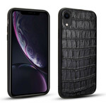 iPhone XR echt lederen hoesje krokodil textuur