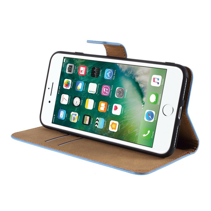 Hoesje iPhone 8 Plus / 7 Plus Kleur Echt Leer Hoesje iPhone 8 Plus / 7 Plus Kleur Echt Leer