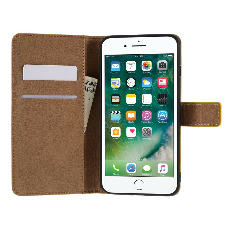 Hoesje iPhone 8 Plus / 7 Plus Kleur Echt Leer Hoesje iPhone 8 Plus / 7 Plus Kleur Echt Leer