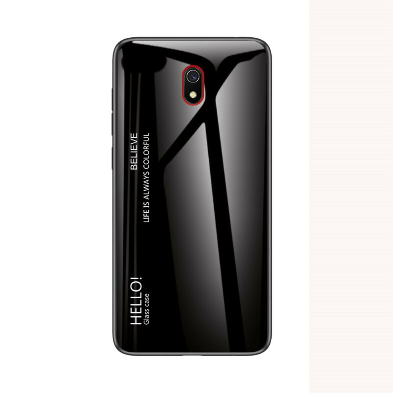 Xiaomi Redmi 8A gehard glazen hoesje Hallo