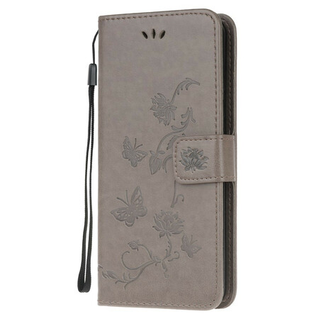 Xiaomi Redmi Note 8 Hoesje Vlinders en Aziatische Bloemen