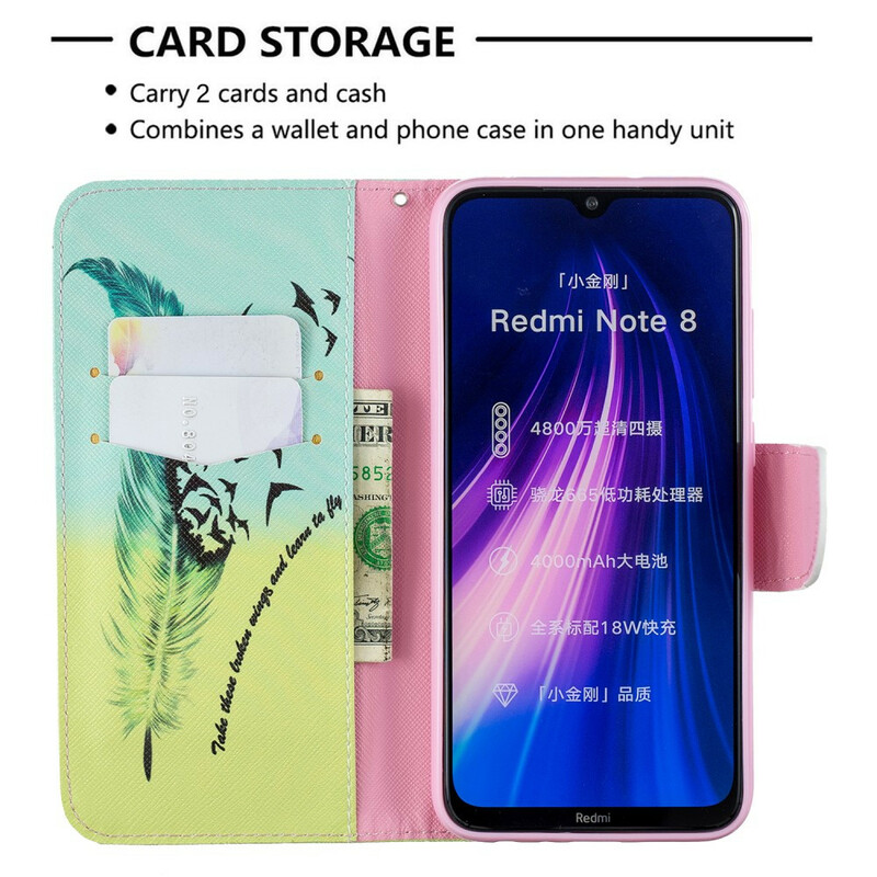 Xiaomi Redmi Note 8 Leer Vliegen Case