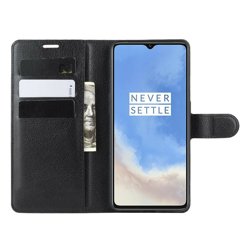 OnePlus 7T stijl lederen hoesje Lychee Premium