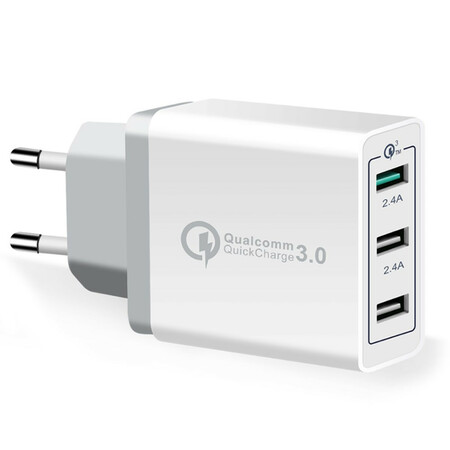 3-poorts snelle USB-oplader-adapter