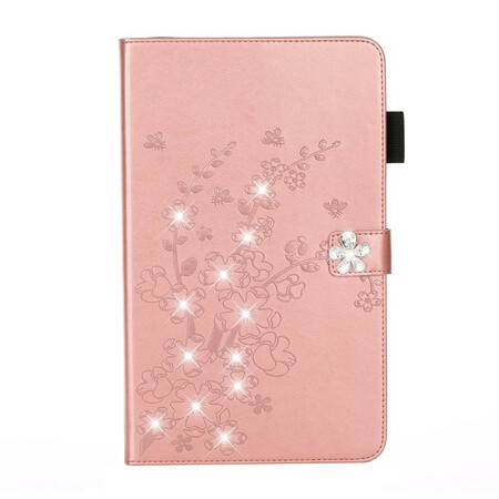 iPad Cover 10.2" (2019) Leder Effect Bloemen Diamanten