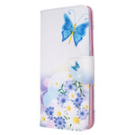 Xiaomi Redmi 8 Beschilderde Vlinders en Bloemen Case