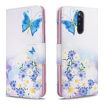 Xiaomi Redmi 8 Beschilderde Vlinders en Bloemen Case