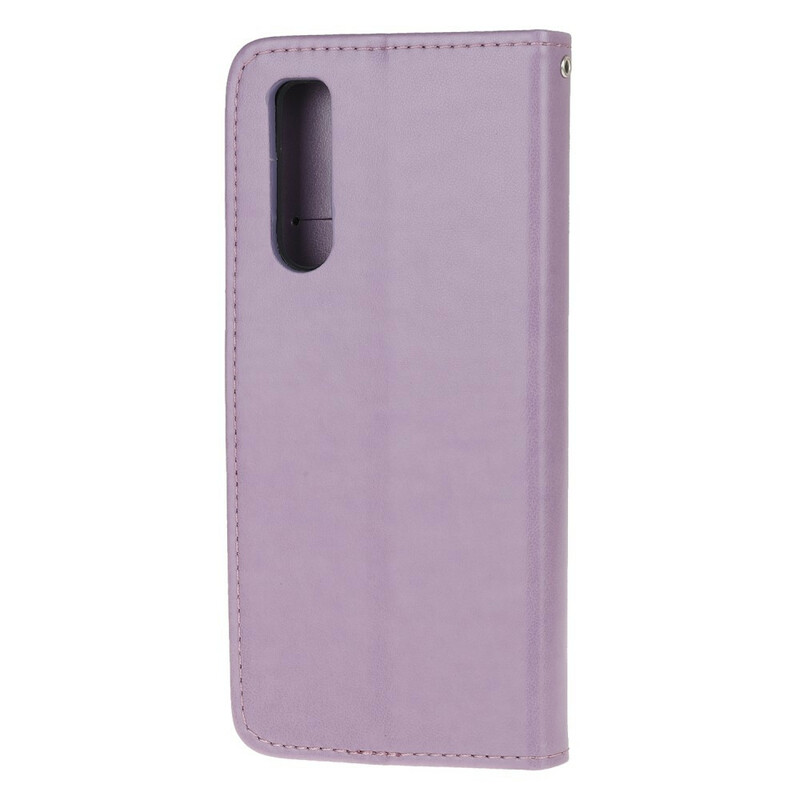 Sony Xperia 5 Vlinders en Bloemen Koord Hoesje Sony Xperia 5 Vlinders en Bloemen Koord Hoesje