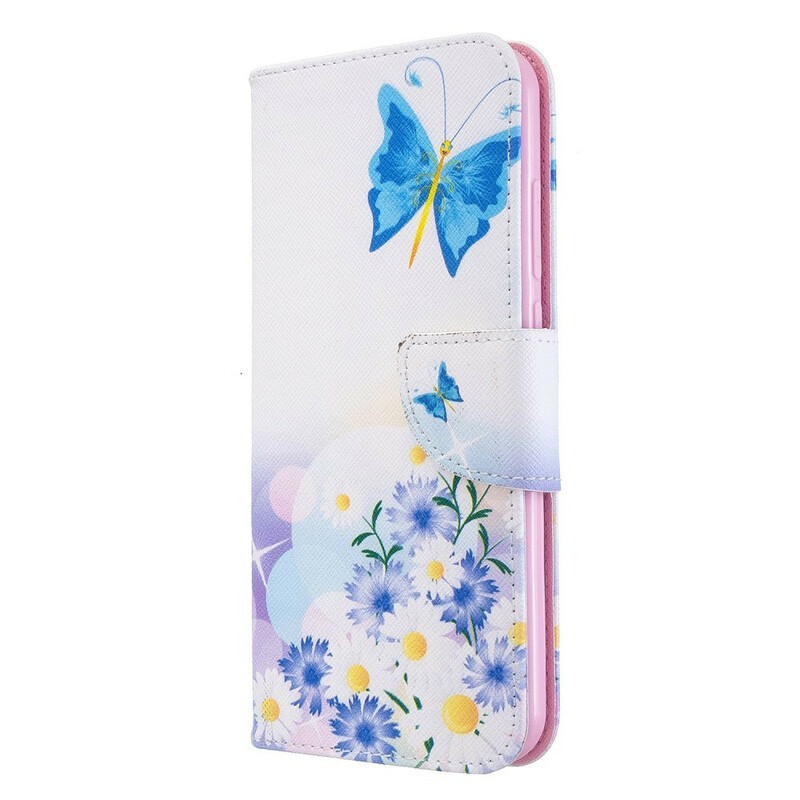 Xiaomi Redmi Note 8T Case Geschilderd Vlinders en Bloemen