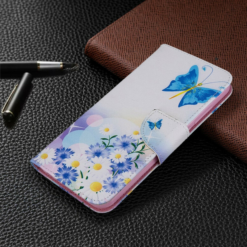Xiaomi Redmi Note 8T Case Geschilderd Vlinders en Bloemen