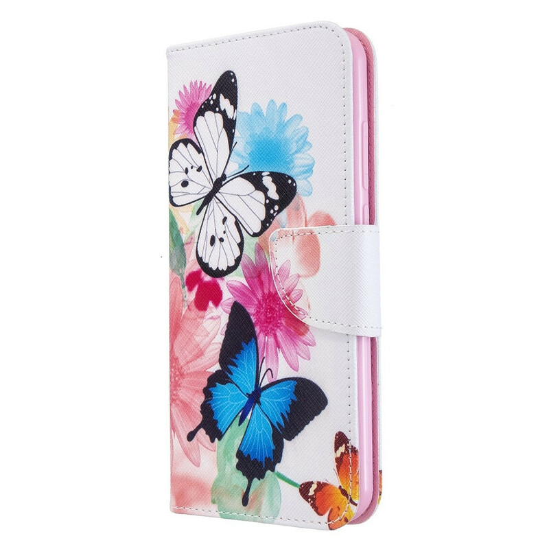 Xiaomi Redmi Note 8T Case Geschilderd Vlinders en Bloemen