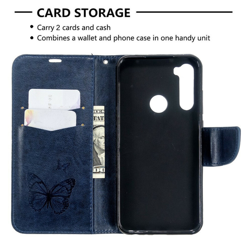 Xiaomi Redmi Note 8T Vlinder afgedrukt Strap Case