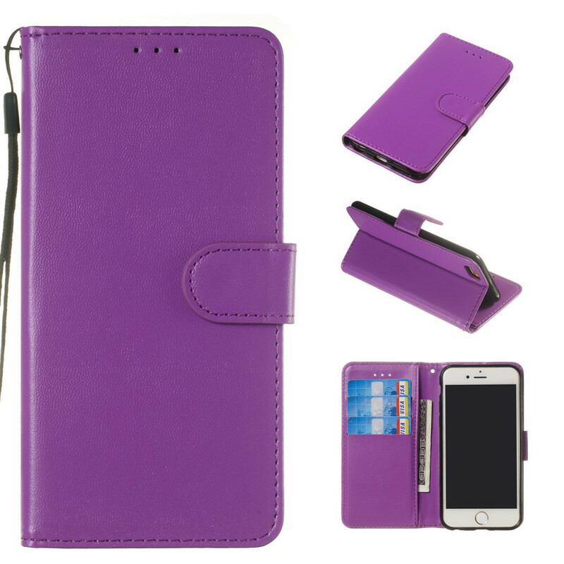 iPhone 6/6S Lederen Hoesje Pure Kleur met Koord