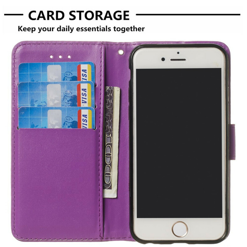 iPhone 6/6S Lederen Hoesje Pure Kleur met Koord