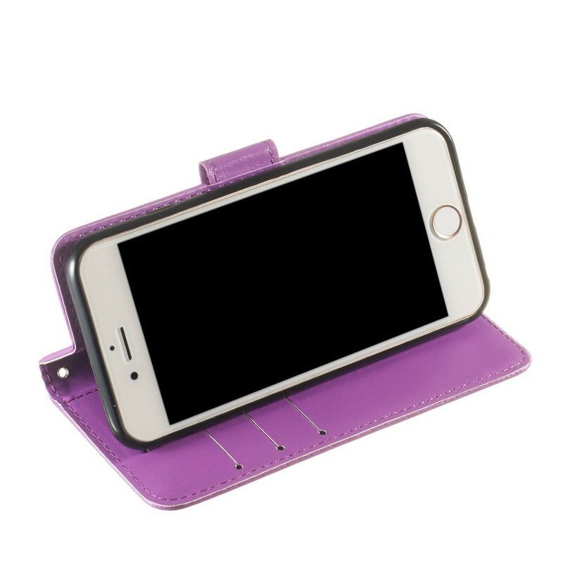 iPhone 6/6S Lederen Hoesje Pure Kleur met Koord