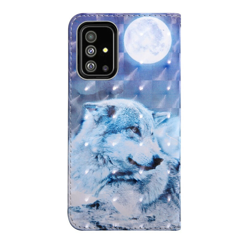 Hoesje Samsung Galaxy A51 Wolf met maanlicht