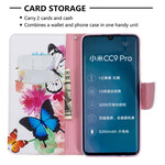 Xiaomi Mi Note 10 Hoesje Beschilderde Vlinders en Bloemen