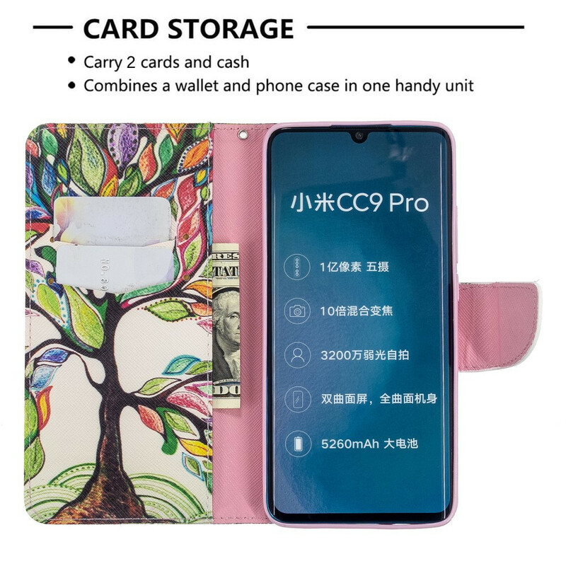 Xiaomi Mi Note 10 Kleurrijke Boom Hoesje