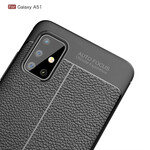 Samsung Galaxy A51 Lederen Hoesje Lychee Effect Dubbele Lijn