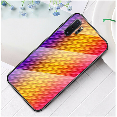 Samsung Galaxy Note 10 Plus Case gehard glas Carbon Fiber