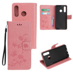 2019 Huawei P Smart Case Vlinders en Bloemen met Bandje