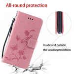 2019 Huawei P Smart Case Vlinders en Bloemen met Bandje