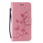 2019 Huawei P Smart Case Vlinders en Bloemen met Bandje