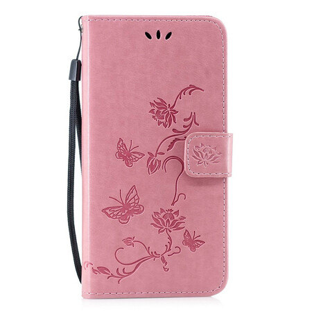 2019 Huawei P Smart Case Vlinders en Bloemen met Bandje