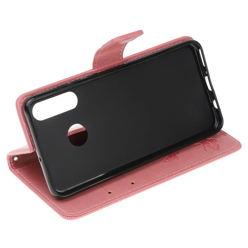 2019 Huawei P Smart Case Vlinders en Bloemen met Bandje