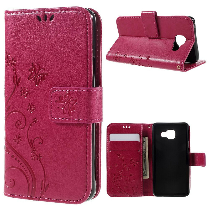 Samsug Galaxy A3 2016 Hoesje Vlinders en Bloemen