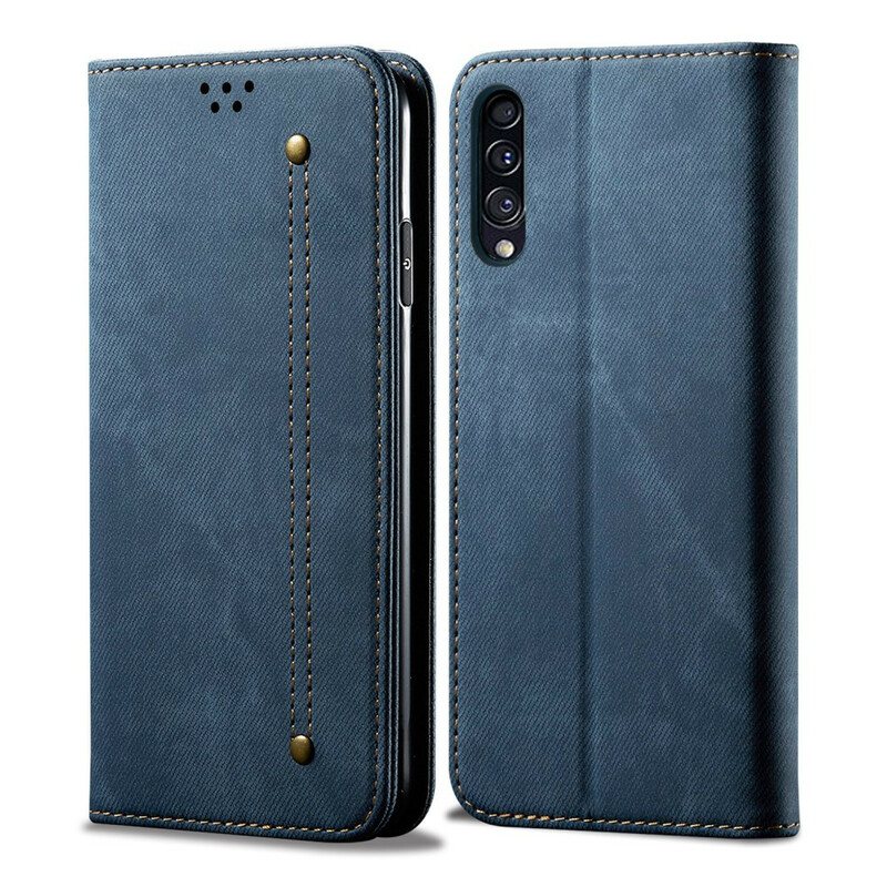 Flip Cover Samsung Galaxy A50 Jeans Stof