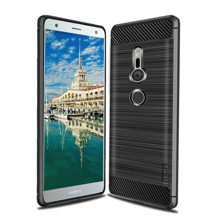 Sony Xperia XZ2 Geborsteld Koolstofvezel Hoesje MOFI