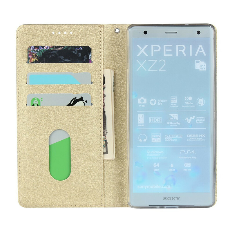 Flip cover Sony Xperia XZ2 stijl zacht leer met riem Flip cover Sony Xperia XZ2 stijl zacht leer met riem