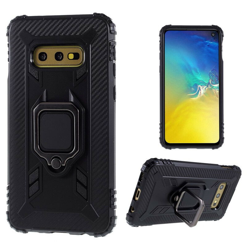 Samsung Galaxy S10e Ring en Koolstofvezel Hoesje
