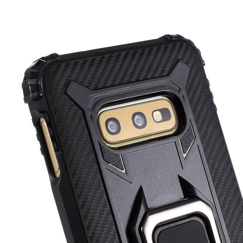 Samsung Galaxy S10e Ring en Koolstofvezel Hoesje