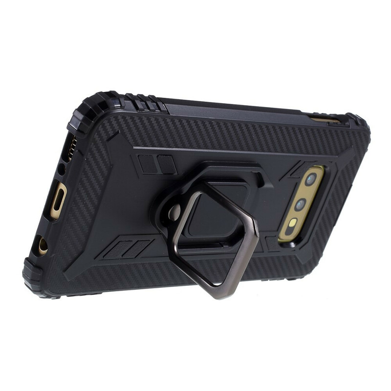 Samsung Galaxy S10e Ring en Koolstofvezel Hoesje