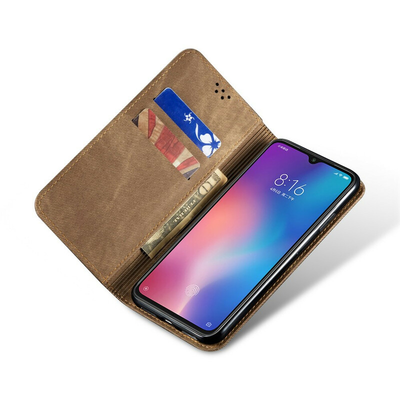 Flip Cover Xiaomi Mi 9 Stof Jeans